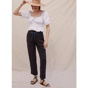 Anthropologie Nomad Joggers Gray Black Medium Casual‎ Loose Drawstring Carpenter